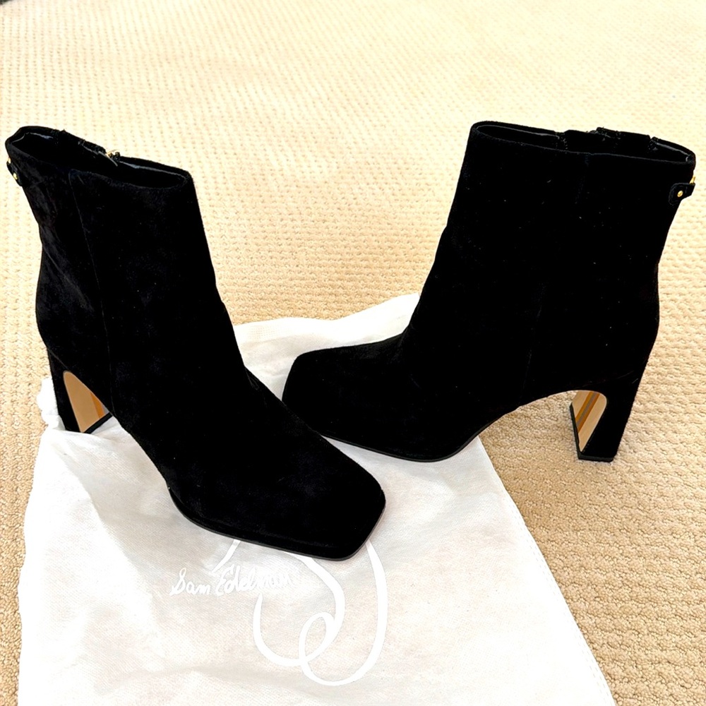 Sam Edelman black suede ankle boots